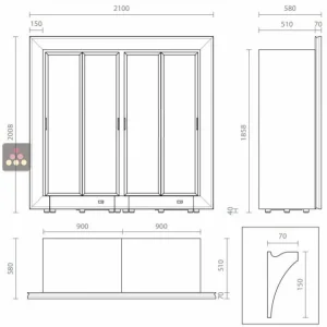 Sortie 😍 CALICE DESIGN Combiné encastrable de 2 vitrines réfrigérées professionnelles pour vins, charcuteries et fromages – Façade incurvée 🔥 destockage 9