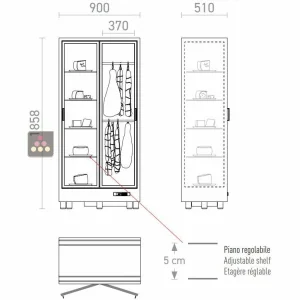 pas cher Grosses soldes ✨ CALICE DESIGN Combiné de 2 vitrines réfrigérées professionnelles pour vins, charcuteries et fromages – Pose libre – Façade droite ✔️ 13