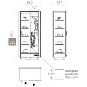 Budget 🔥 CALICE DESIGN Combiné de 3 vitrines réfrigérées professionnelles pour vins, charcuteries et fromages – 3 côtés vitrés – Habillage magnétique ⌛ excellents soldes 13