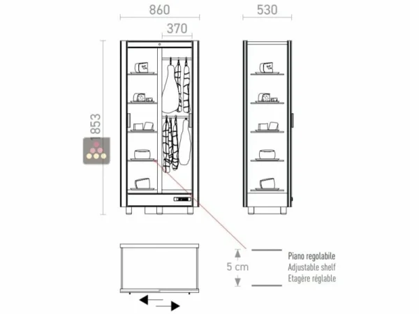 Budget 🔥 CALICE DESIGN Combiné de 3 vitrines réfrigérées professionnelles pour vins, charcuteries et fromages – 3 côtés vitrés – Habillage magnétique ⌛ excellents soldes 5