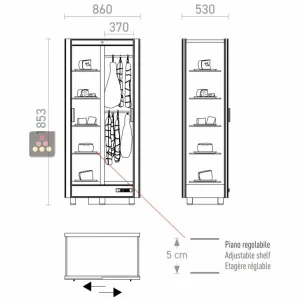 achat Le moins cher 🎉 CALICE DESIGN Combiné de 3 vitrines réfrigérées professionnelles pour vins, charcuteries et fromages – 3 côtés vitrés – Habillage magnétique 🔥 13