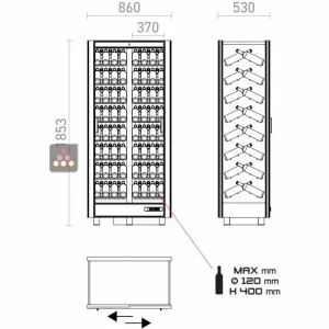 achat Le moins cher 🎉 CALICE DESIGN Combiné de 3 vitrines réfrigérées professionnelles pour vins, charcuteries et fromages – 3 côtés vitrés – Habillage magnétique 🔥 15