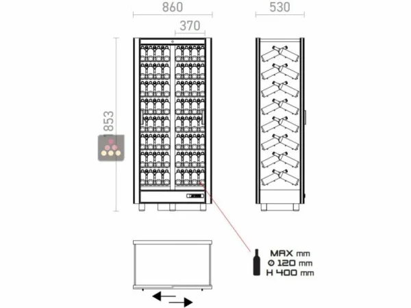 achat Le moins cher 🎉 CALICE DESIGN Combiné de 3 vitrines réfrigérées professionnelles pour vins, charcuteries et fromages – 3 côtés vitrés – Habillage magnétique 🔥 6