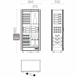 Neuve avec étiquette Vente flash 🎉 CALICE DESIGN Combiné de 3 vitrines réfrigérées professionnelles pour vins, charcuteries et fromages – 3 côtés vitrés – Habillage magnétique 😉 15