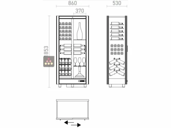 Neuve avec étiquette Vente flash 🎉 CALICE DESIGN Combiné de 3 vitrines réfrigérées professionnelles pour vins, charcuteries et fromages – 3 côtés vitrés – Habillage magnétique 😉 6