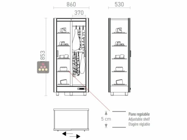 Neuve avec étiquette Vente flash 🎉 CALICE DESIGN Combiné de 3 vitrines réfrigérées professionnelles pour vins, charcuteries et fromages – 3 côtés vitrés – Habillage magnétique 😉 5