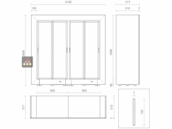 Nouveau 💯 CALICE DESIGN Combiné de 2 vitrines réfrigérées professionnelles pour vins, snacks et desserts – Pose libre – Façade droite 😉 l'unique style 1