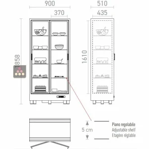 Nouveau 💯 CALICE DESIGN Combiné de 2 vitrines réfrigérées professionnelles pour vins, snacks et desserts – Pose libre – Façade droite 😉 l'unique style 13