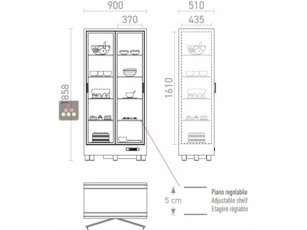 Nouveau 💯 CALICE DESIGN Combiné de 2 vitrines réfrigérées professionnelles pour vins, snacks et desserts – Pose libre – Façade droite 😉 l'unique style 5