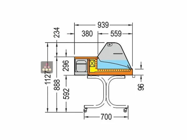 Sortie ⌛ TECNOX Comptoir réfrigéré posable pour produits sensibles – Largeur 150cm – Vitrage bombé 🔔 magasin en ligne france 1